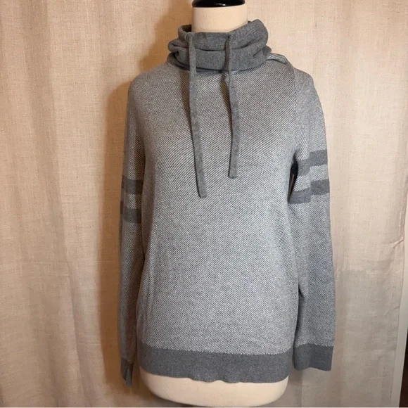 Express Gray Cowl Neck Sweatshirt With Drawstring Women's Size Medium M - Picture 1 of 7